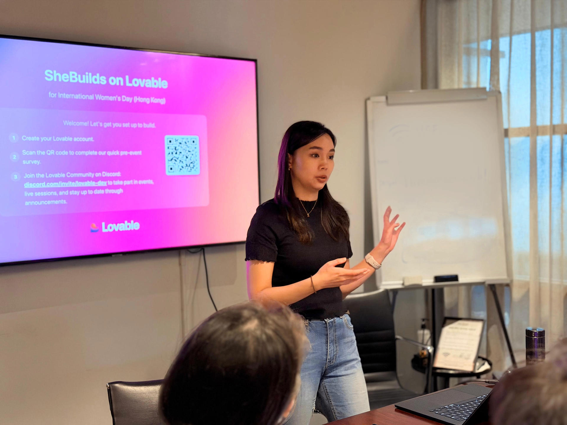 Sharon presenting at SheBuilds on Lovable